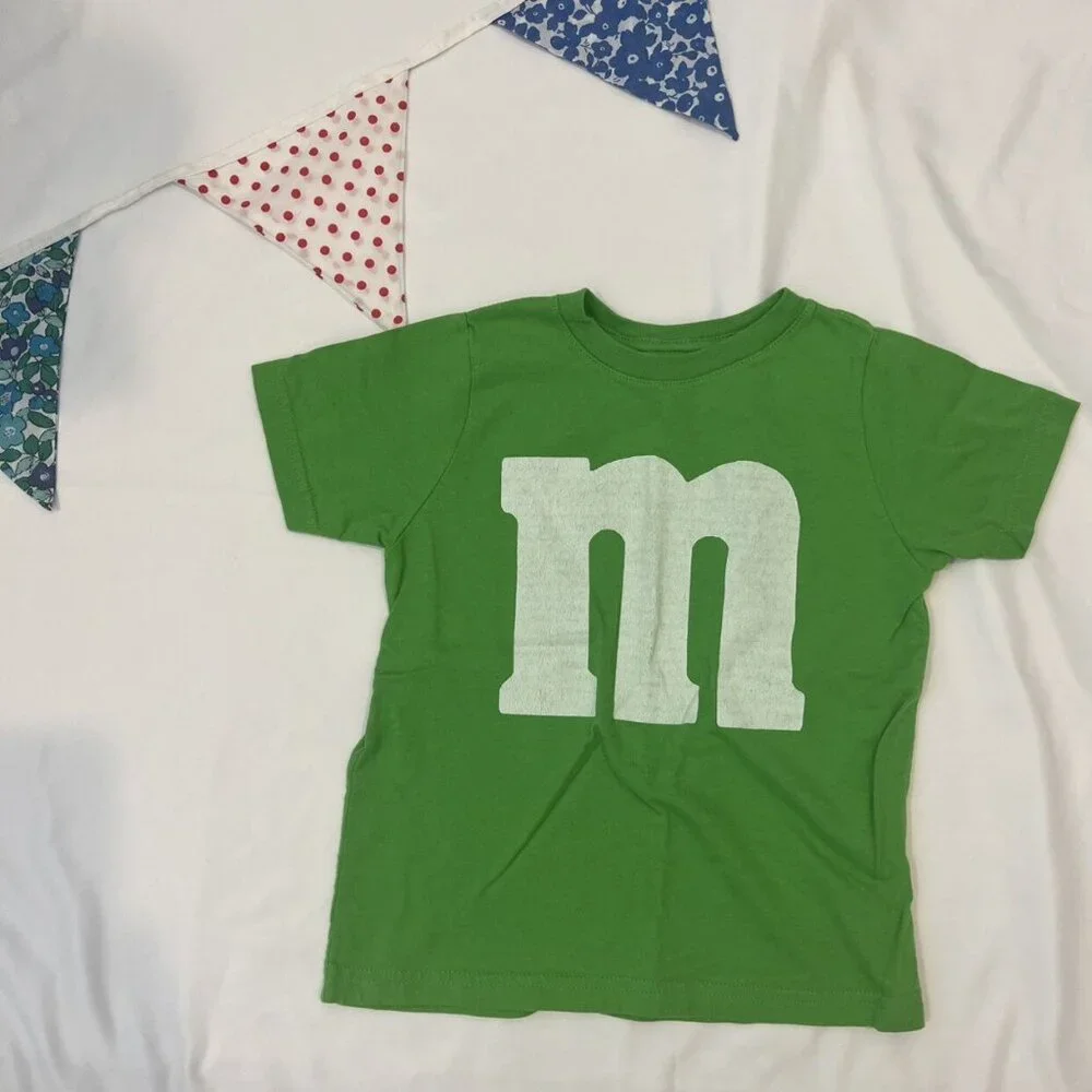 Green M&M Halloween Costume Shirt Kids Size 4